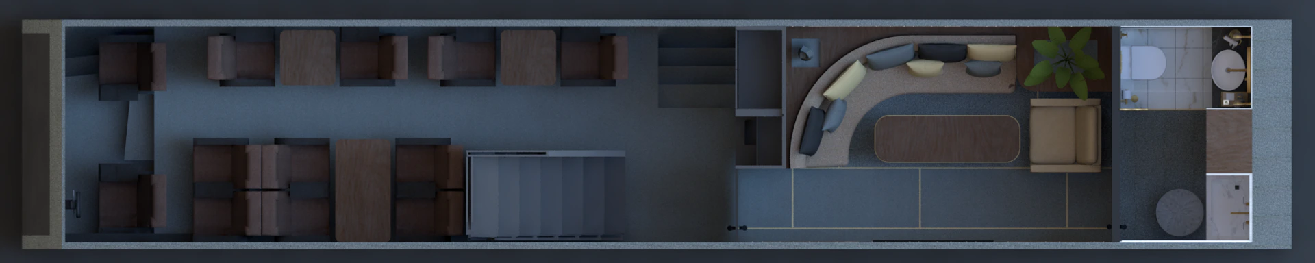 VIP bus alternative 2 overhead layout concept render